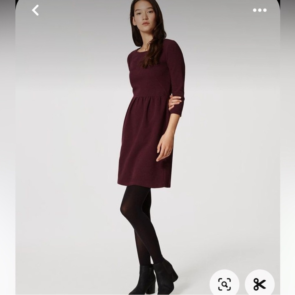 Loft Women’s Fit and Flare Burgundy Dress Size 4